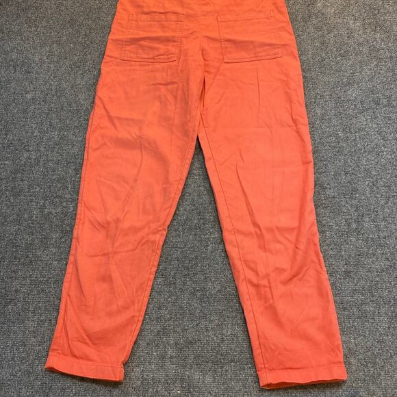 Lucy & Yak Coral Orange Overalls Womens 6 Organic Cotton Straight Leg Dungarees - Picture 3 of 10